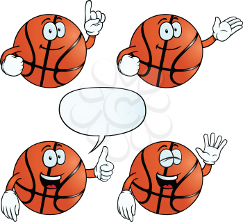 Royalty Free Clipart Image of Happy Basketballs