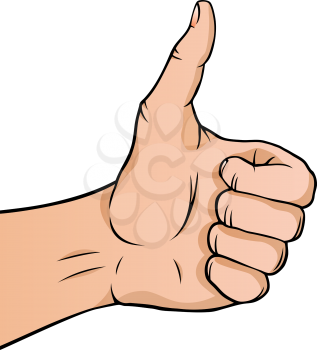 Royalty Free Clipart Image of a Hand gibg Thumb Up
