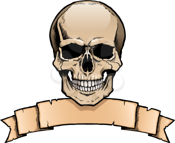 Royalty Free Clipart Image of a Skull Banner