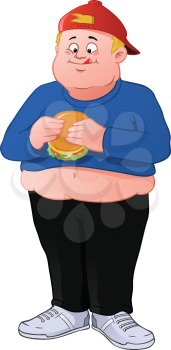 Royalty Free Clipart Image of a Teen Eating
