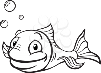 Royalty Free Clipart Image of a Happy Fish