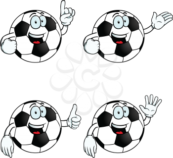 Royalty Free Clipart Image of Happy Soccer Balls