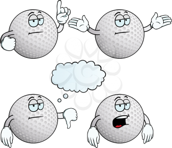 Royalty Free Clipart Image of Bored Golf Balls