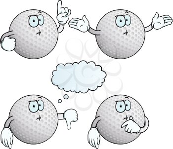 Royalty Free Clipart Image of Thinking Golf Balls