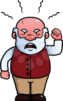 Royalty Free Clipart Image of an Angry Elderly Man