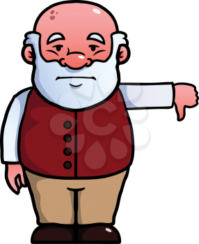 Royalty Free Clipart Image of an Unimpressed Elderly Man