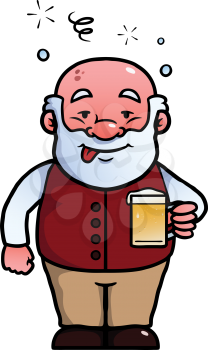 Royalty Free Clipart Image of a Drunk Elderly Man