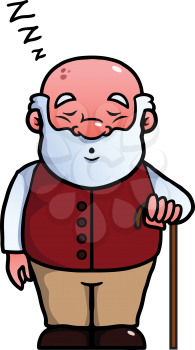 Royalty Free Clipart Image of a Tired Elderly Man
