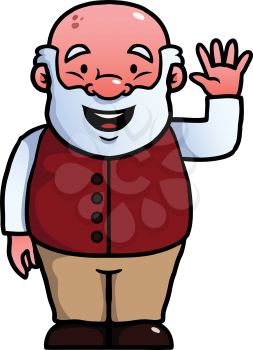 Royalty Free Clipart Image of an Elderly Man Waving