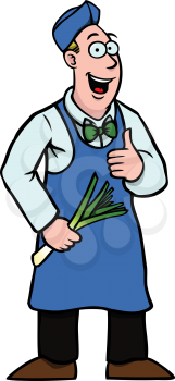 Royalty Free Clipart Image of a Grocer