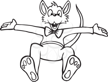Royalty Free Clipart Image of a Mouse Jumping