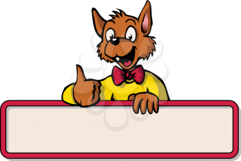 Royalty Free Clipart Image of a Mouse Holding a Sign