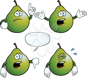 Royalty Free Clipart Image of Sad Pears