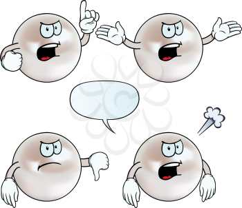 Royalty Free Clipart Image of Angry Pearls