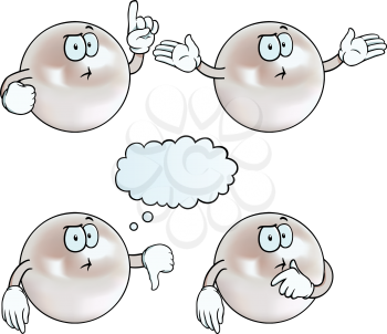 Royalty Free Clipart Image of Thinking Pearls
