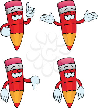 Royalty Free Clipart Image of Bored Pencils