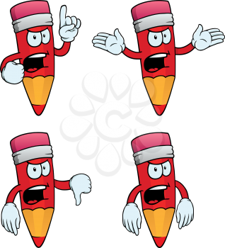 Royalty Free Clipart Image of Angry Pencil Crayons