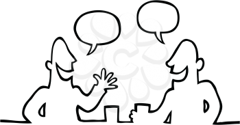 Royalty Free Clipart Image of Two People Talking