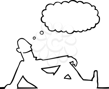 Royalty Free Clipart Image of a Person Daydreaming