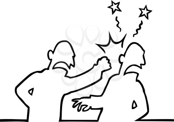 Royalty Free Clipart Image of a Fight