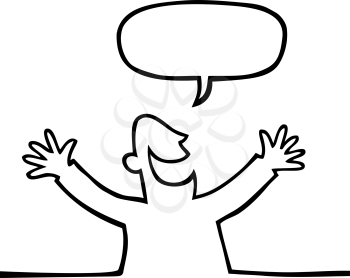 Royalty Free Clipart Image of a Person Talking