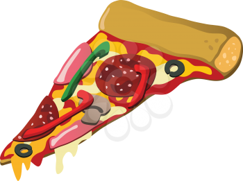 Royalty Free Clipart Image of a Slice of Pizza