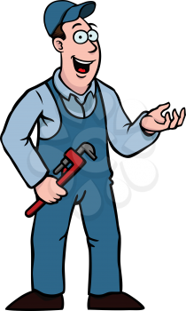 Royalty Free Clipart Image of a Plumber