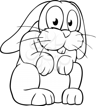 Royalty Free Clipart Image of a Bunny Outline