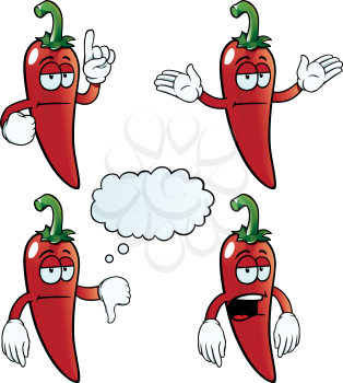 Royalty Free Clipart Image of Bored Peppers