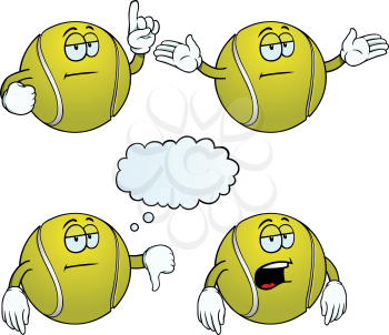 Royalty Free Clipart Image of Bored Tennis Balls
