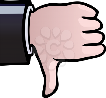 Royalty Free Clipart Image of a Thumbs Down
