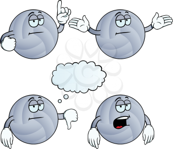 Royalty Free Clipart Image of Bored Volleyballs