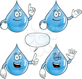 Royalty Free Clipart Image of Happy Water Drops