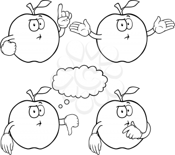 Royalty Free Clipart Image of Apples With a Cloud