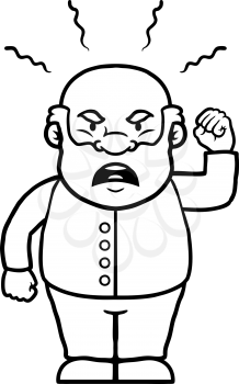 Royalty Free Clipart Image of an Older Man Shouting