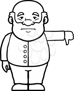 Royalty Free Clipart Image of an Older Man Giving a Thumbs Down