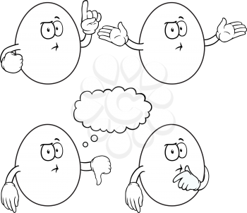 Royalty Free Clipart Image of Cartoon Eggs