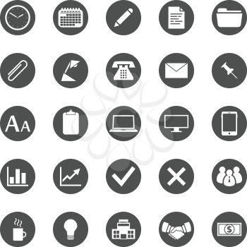 25 different business, finance and office vector icons.