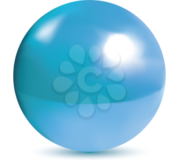 Very realistic shiny, reflective blue orb or pearl. Gradient mesh used.