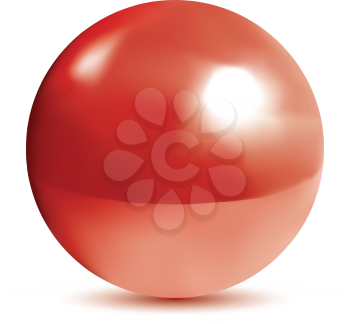 Very realistic shiny, reflective red orb or pearl. Gradient mesh used.
