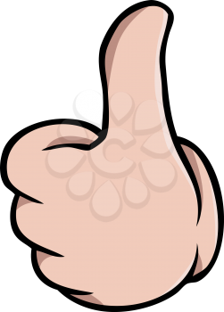 Human cartoon hand showing a thumbs up gesture