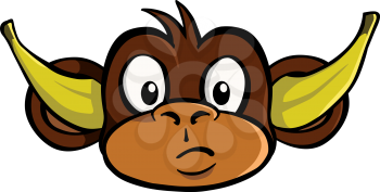 Hear no evil monkey with bananas in his ears