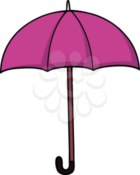 Pink cartoon umbrella in cartoon style