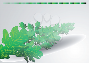 background with green oak leaves. 10 EPS