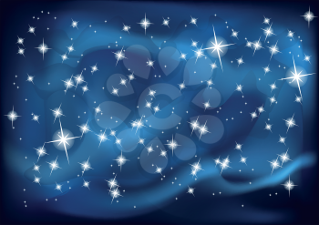 night sky. vector illustration in 10 EPS