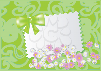 paper card with wild flowers. 10 EPS