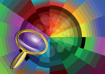 Color circle and magnifier. Background in 10 EP