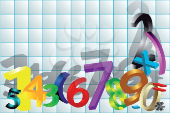 mathematics abstract background with numbers and signs