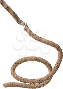 old rope isolated on the white background