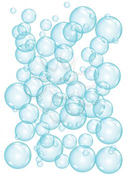 blue bubbles isolated on white. 10 EPS